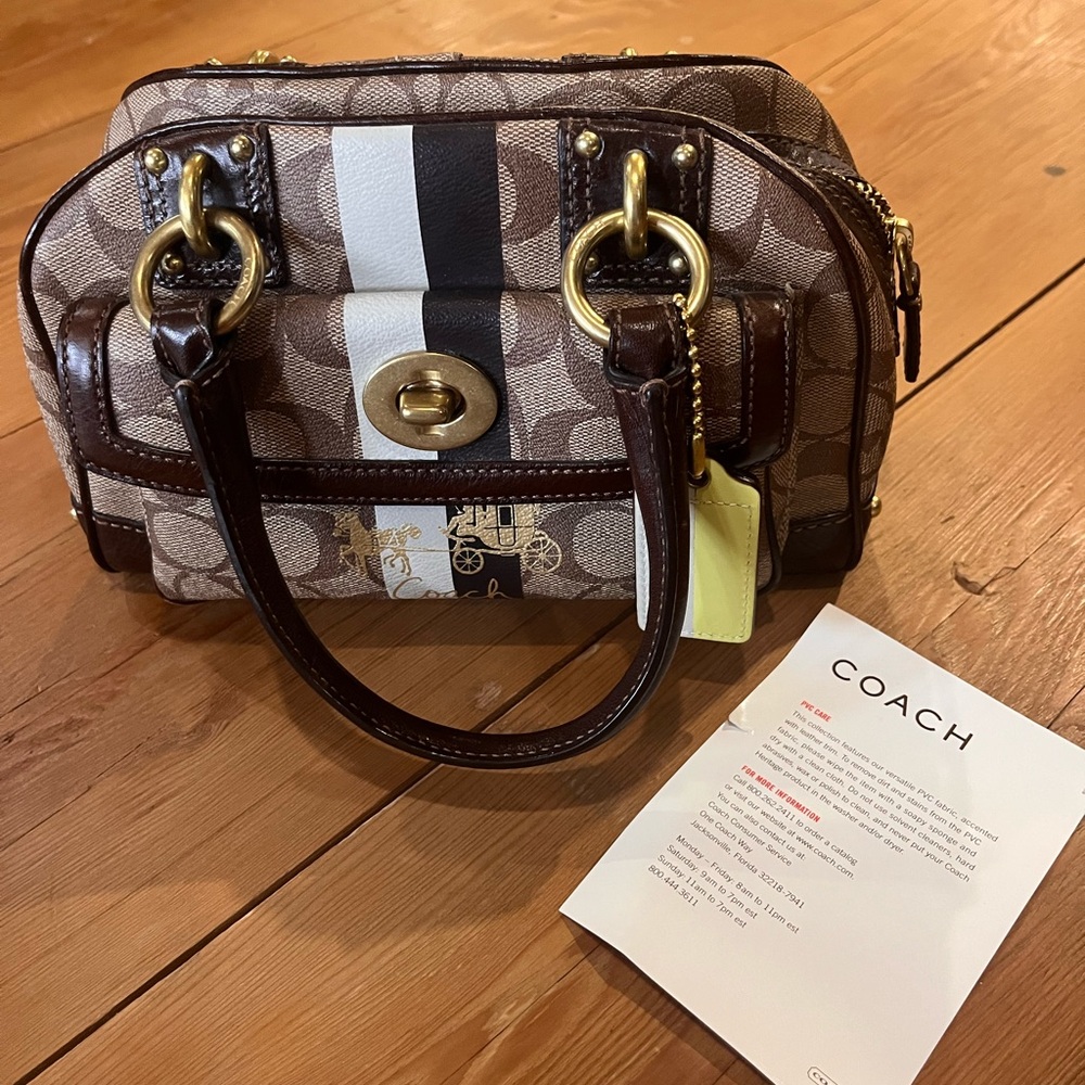 Coach Tan and Brown Satchel